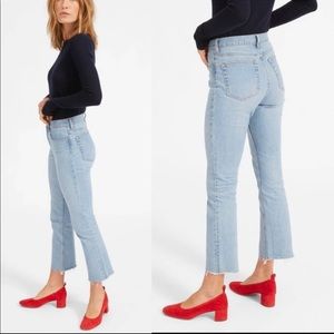 EVERLANE High Rise Kick Crop Raw Hem Jeans Size 33